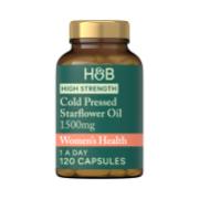 Holland & Barrett High Strength Cold Pressed Starflower Oil 1500mg 120 Capsules